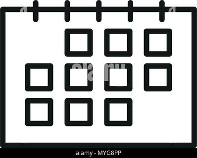 Simple calendar icon in black color Stock Vector