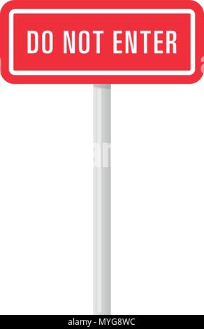 Prohibition of entrance on red sign Stock Vector