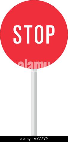 Red stop sign on white Stock Vector
