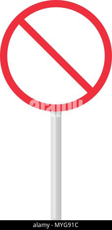 Red crossed sign post on white Stock Vector