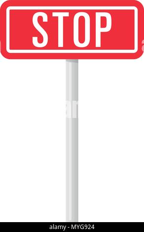 Colorful stop sign icon on white Stock Vector