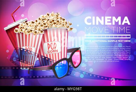 Vivid poster for Cinema promotion Stock Vector