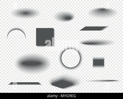 Set of various transparent shadows Stock Vector