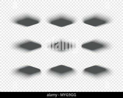Diamond shaped shadows in set Stock Vector