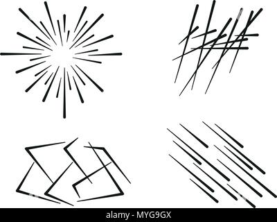 Set of various lines in groups Stock Vector