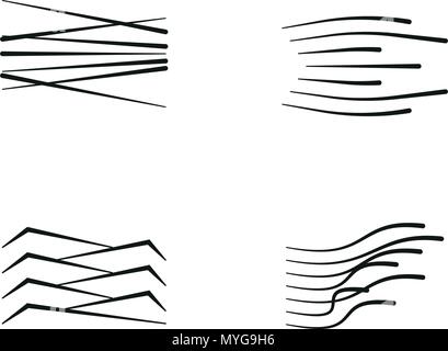 Arranged set of lines on white Stock Vector