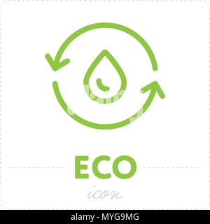 Drop in recycling icon on white Stock Vector
