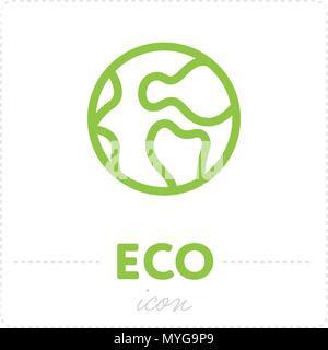 Planet icon in green color Stock Vector
