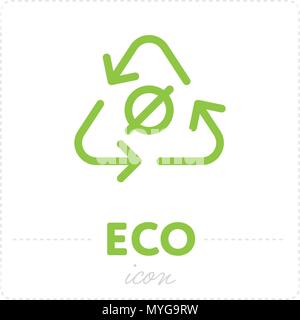 Recycling symbol on white Stock Vector