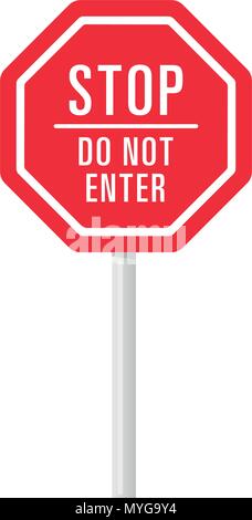 Restriction signpost on white Stock Vector