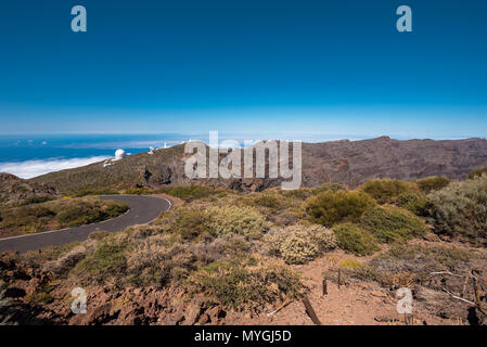 Astronomical observatory in Roque de los muchachos, highest peak of la Palma island, Canary island, Spain. Stock Photo