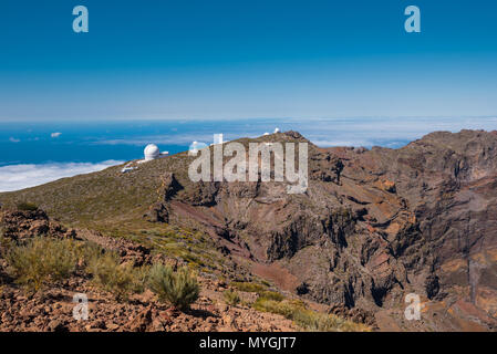 Astronomical observatory in Roque de los muchachos, highest peak of la Palma island, Canary island, Spain. Stock Photo