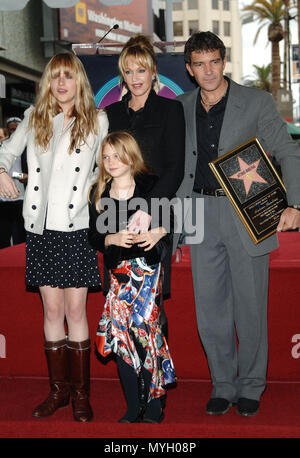 ANTONIO BANDERAS, MELANIE GRIFFITH AND DAUGHTERS STELLA & DAKOTA ATTEND ...