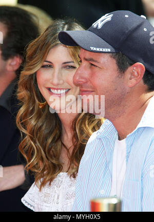 Adam Sandler with his wife Jacqui  at the  Hands and Footprint Ceremony  at the Chinese Theatre in Los Angeles. May 17, 2005          -            19 SandlerAdam Jacqui021.jpg19 SandlerAdam Jacqui021  Event in Hollywood Life - California, Red Carpet Event, USA, Film Industry, Celebrities, Photography, Bestof, Arts Culture and Entertainment, Topix Celebrities fashion, Best of, Hollywood Life, Event in Hollywood Life - California, movie celebrities, TV celebrities, Music celebrities, Topix, Bestof, Arts Culture and Entertainment, Photography,    inquiry tsuni@Gamma-USA.com , Credit Tsuni / USA,  Stock Photo