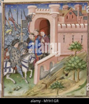 . Français : Entrée de Jean de Montfort à Nantes . 15th century. Anonymous 269 JanMontfort1 Stock Photo