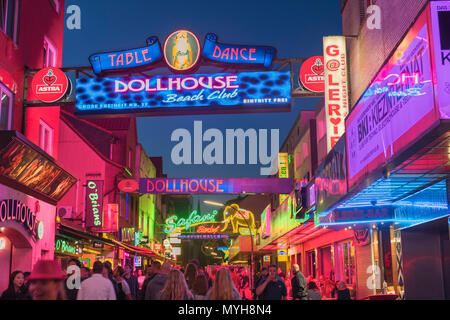 Neon signs Grosse Freiheit Reeperbahn St Pauli Hamburg Germany Stock Photo