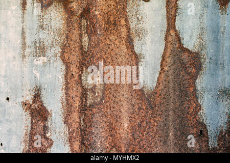 Close - up of the rust on zinc and pattern of brown rust, The old zinc with the dot of rust, Abstract background by rust. Stock Photo