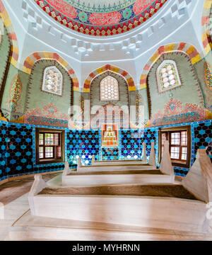 Vew of shahzada(prince) Mahmud tomb, mausoleum at Muradiye complex or Complex of Sultan Murad II in Bursa,Turkey.20 May 2018 Stock Photo