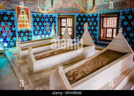 Vew of shahzada(prince) Mahmud tomb, mausoleum at Muradiye complex or Complex of Sultan Murad II in Bursa,Turkey.20 May 2018 Stock Photo