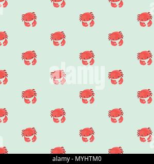 Seamless pattern with crab. Stock Vector