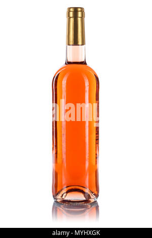 Rose wine bottle isolated on a white background Stock Photo