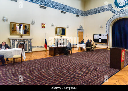 Tehran, Iran - March 18, 2018: Russian presidential elections in Embassy of Russia 18th of March 2018 Stock Photo