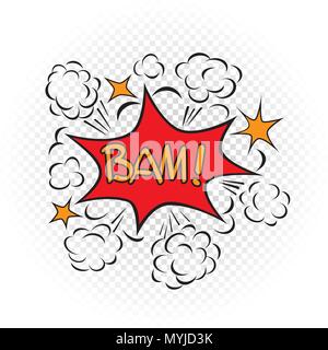 bam explode cartoon illustration Stock Vector