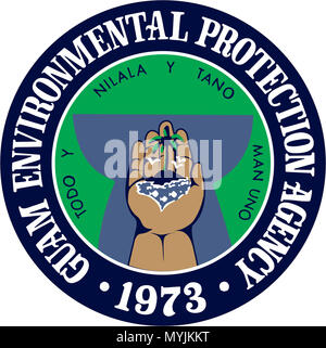 GepaLogo lighter 395 Official seal of the Guam Environmental Protection Agency Stock Photo