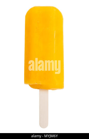 Popsicle orange lemon ice cream lolly icecream ice-cream summer isolated on a white background Stock Photo