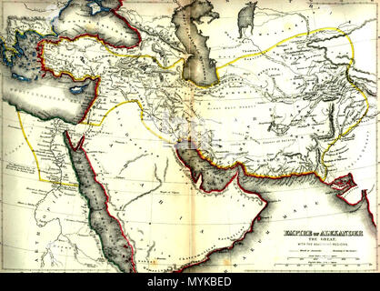 . Alexander old drawings . This file is lacking author information. 362 Mid-nineteenth century map of Alexander's empire Stock Photo