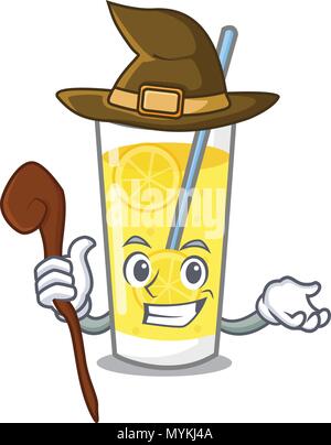 Witch lemonade mascot cartoon style Stock Vector