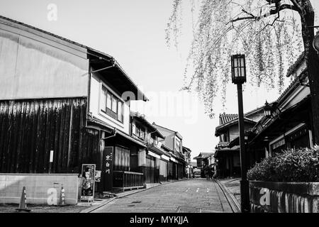 Kyoto, Japan - Apr 7, 2014. Old Town in Kyoto, Japan. Kyoto was the Imperial capital of Japan for more than one thousand years. Stock Photo