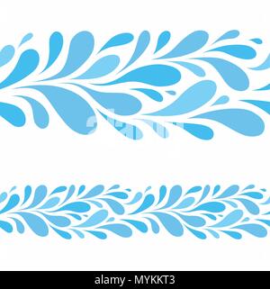 Water drop on white background.Stylized seamless pattern of blue drops Stock Vector