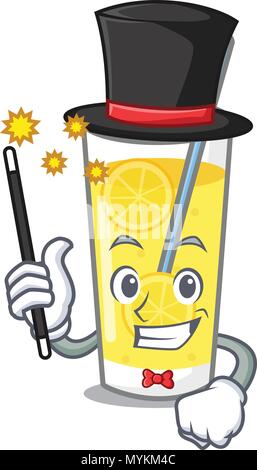 Magician lemonade mascot cartoon style Stock Vector