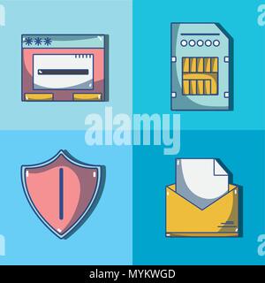 Set of security systems Stock Vector
