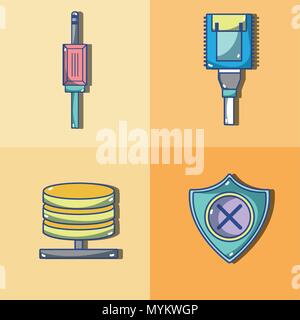 Set of security systems Stock Vector