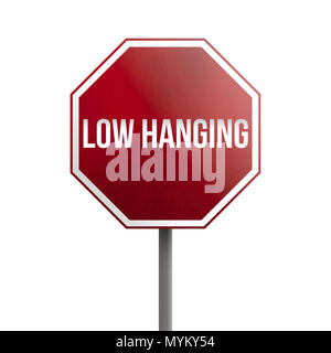 Low Hanging Fruit - red sign isolated on white background Stock Photo