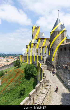 The Cité of Carcassonne, French department of Aude, Occitanie Region, France. Stock Photo