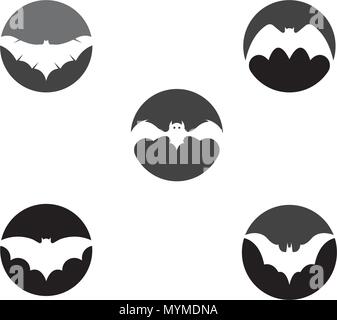 Bat vector icon logo template illustration design Stock Vector