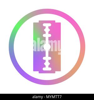 Traditional Double Edge Razor Blade. Tool for Haircut and Shave. Stainless Steel Sheving Equipment. Stock Vector