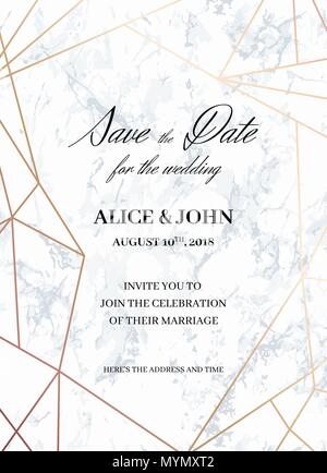 Wedding invitations template of geometric design Stock Vector