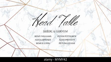 Head Table Bride and groom template card Stock Vector