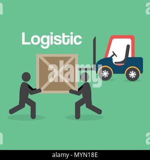 workers logistic service silhouette vector illustration design Stock Vector