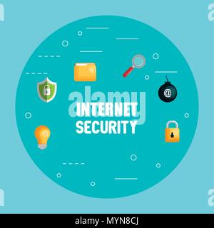 internet security set icons vector illustration design Stock Vector
