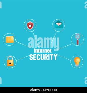 internet security set icons vector illustration design Stock Vector