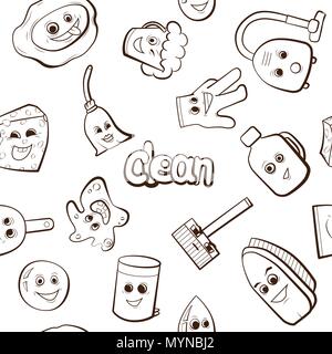 Cartoon items for cleaning Stock Vector