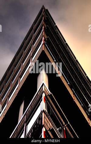 Abstract building pictured in the shape of a triangle. Stock Photo