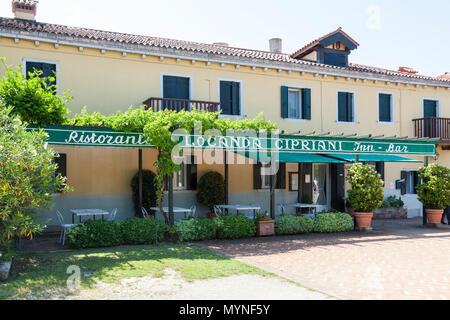 Locanda Cipriani  restaurant and inn front facade, Torcello Island, Venice, Veneto, Italy. Stock Photo