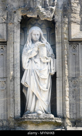 Statue of Saint Mary Magdalen on facade of Santa Maria Maddalena Church ...