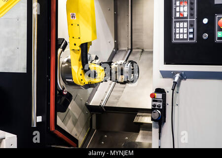 Robot hand with gripper Stock Photo